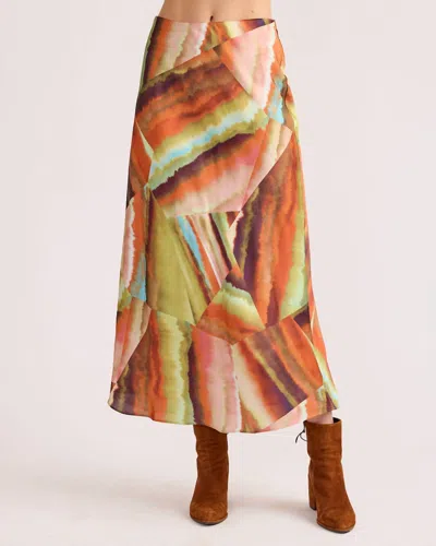 S'edge Rhodes Pull On Maxi Skirt In Agate In Multi