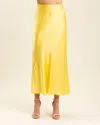 S'edge Rhodes Maxi Silk Skirt In Lemon Drop