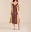 S'edge Sarah Midi Dress In Chocolate In Gold