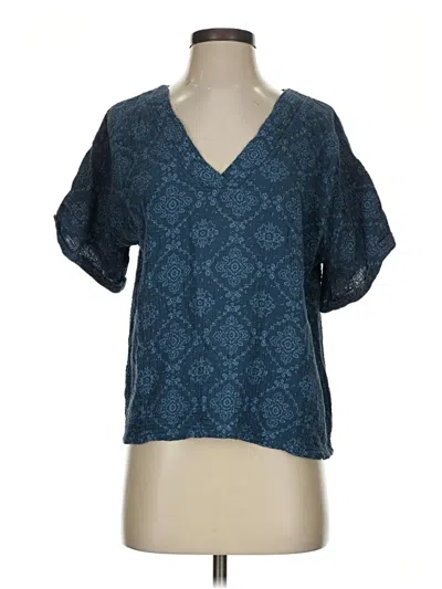 Pre-owned S'edge Short Sleeve Blouse In Blue