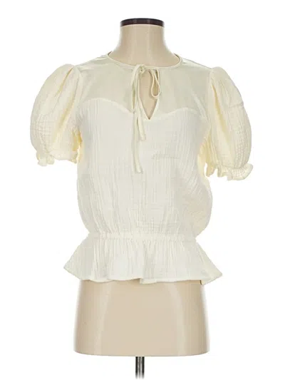 Pre-owned S'edge Short Sleeve Blouse In Ivory