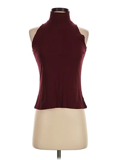 Pre-owned S'edge Sleeveless Top Burgundy Halter Neckline Tops
