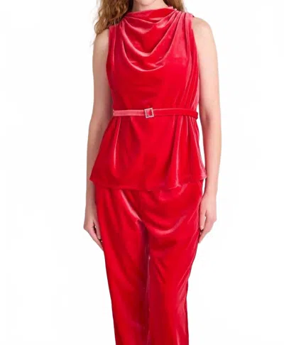 S'edge Velvet Bree Top In Lipstick In Red