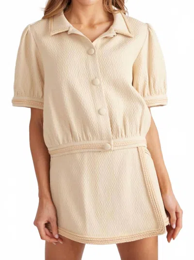 S'edge Wesley Top In Chalk In Neutral