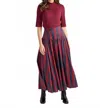 S'edge Women's Edith Skirt In Vineyard Stripe In Red