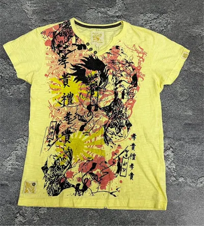 Pre-owned Seditionaries X Vintage Japan Hieroglyphics Demon Oni Archive T-shirt Y2k In Yellow