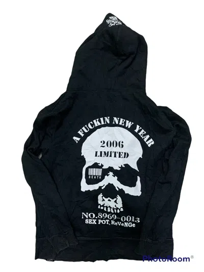 Pre-owned Seditionaries X Vintage Nice Sex Pot Revenge A Fucking New Year Zipper Hoodies In Black