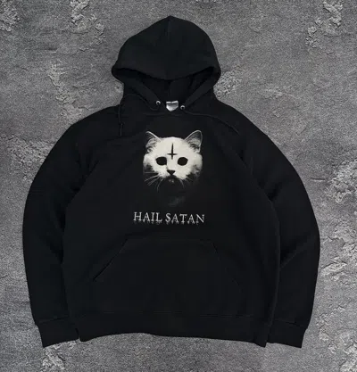 Pre-owned Seditionaries X Vintage Sematary Hail Satan Cat Boxy Hoodie Japan Archive In Black