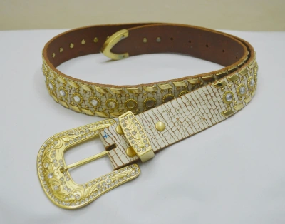 Pre-owned Seditionaries X Vintage Studded Belt In White