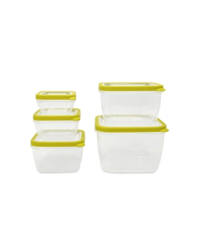 Sedona 10 Piece Square Plastic Storage Container Set In Yellow