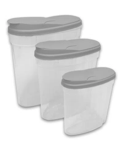 Sedona 6 Piece Plastic Food Storage Container Set In Light Gray