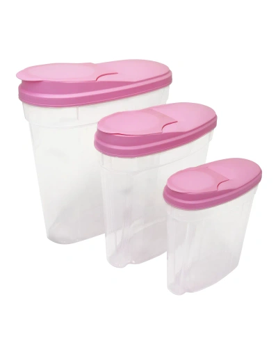 Sedona 6 Piece Plastic Food Storage Container Set In Pink