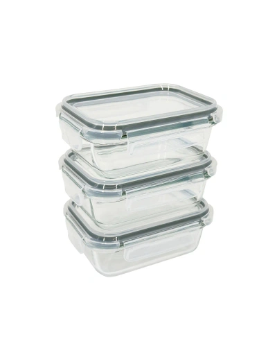 Sedona 6 Piece Rectangle Glass Storage Container Set In Olive