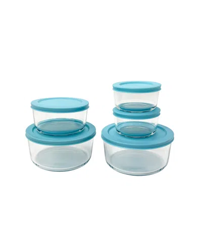 Sedona Kitchen 10-pc. Glass Food Storage Set In Blue