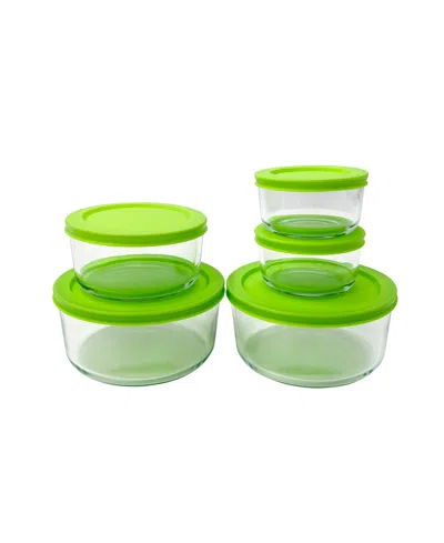 Sedona Kitchen 10-pc. Glass Food Storage Set In Green
