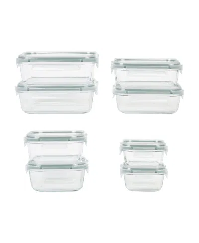 Sedona Kitchen 16-pc. Fluted Glass Storage Set With Lid In Green