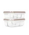 Sedona Kitchen 2-pack Divided Glass Storage Set In Brown