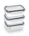 Sedona Kitchen 3-pack Glass Storage Set In Blue