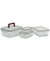 Sedona Kitchen 8-piece Rectangular Glass Container Food Storage Set