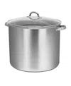 Sedona Kitchen Stainless Steel 27-quart Stock Pot With Glass Lid In Silver