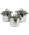 Sedona Kitchen Stainless Steel 3-pc. Stock Pot Set In Silver