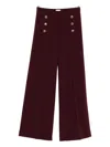 Seductive Bridget Button-detailed Wide-leg Trousers In Red