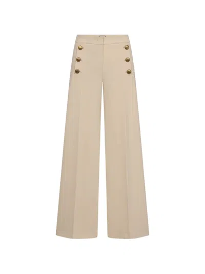 Seductive Button-detail Palazzo Trousers In Grey