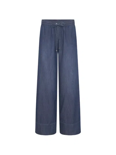 Seductive Drawstring Palazzo Pants In Blue