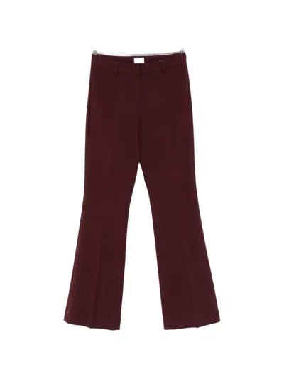 Seductive Rosie Flared Trousers In Burgundy