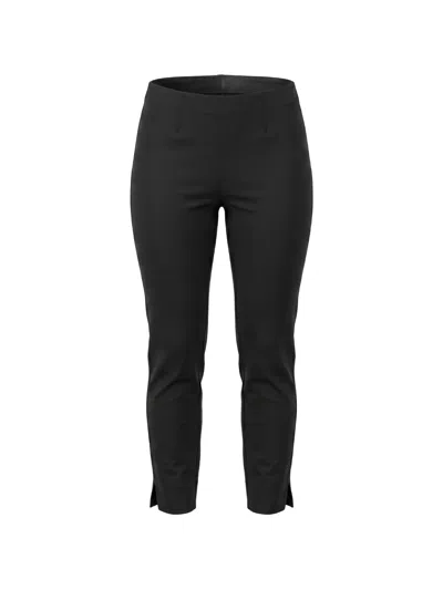 Seductive Sabrina Slit-hem Trousers In Black