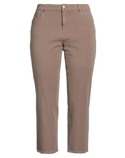 Seductive Woman Jeans Taupe Size 16 Cotton, Lyocell, Polyester, Elastane In Grey