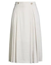 Seductive Woman Midi Skirt Cream Size 10 Linen, Viscose, Elastane In White