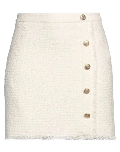 Seductive Woman Mini Skirt Ivory Size 14 Polyacrylic, Wool, Polyester, Cotton In White