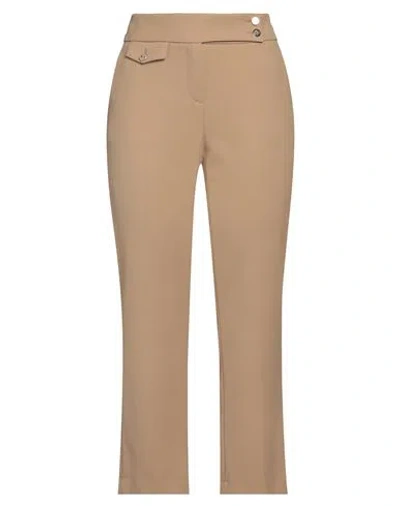 Seductive Woman Pants Camel Size 12 Polyester, Viscose, Elastane In Beige