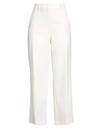 Seductive Woman Pants Cream Size 12 Polyester, Viscose, Elastane In White