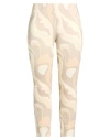 Seductive Woman Pants Ivory Size 10 Polyester, Elastane In Animal Print
