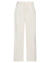 Seductive Woman Pants Ivory Size 12 Polyester, Viscose, Elastane In White