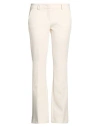 Seductive Woman Pants Ivory Size 6 Polyester, Viscose, Cotton, Elastane In Neutral