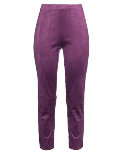 Seductive Woman Pants Mauve Size 6 Polyester, Elastane In Purple