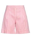 Seductive Woman Shorts & Bermuda Shorts Pink Size 12 Linen, Polyester, Viscose, Elastane