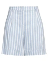 Seductive Woman Shorts & Bermuda Shorts Sky Blue Size 12 Linen, Polyester, Viscose, Elastane In Blue