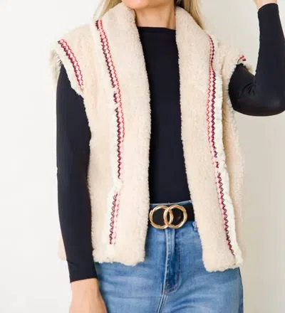 See And Be Seen Aspen Sherpa Vest In Cream