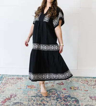 See And Be Seen Brigitte Midi Dress - Plus In Black