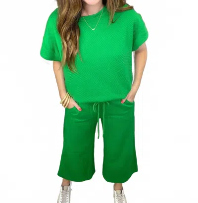 See And Be Seen Call My Jet Textured Pants In Green