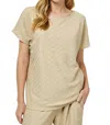 See And Be Seen Drop Shoulder Lounge Top And Cropped Pants Set In Taupe In Neutral