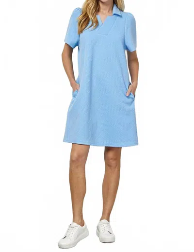 See And Be Seen Elaina Textured Mini Dress In Baby Blue