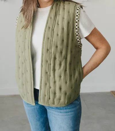 See And Be Seen Everything's Alright Embroidered Vest In Green