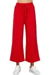 See And Be Seen Hamptons Textured Cropped Wide Pants In Red