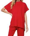 See And Be Seen Hamptons Textured Top In Red