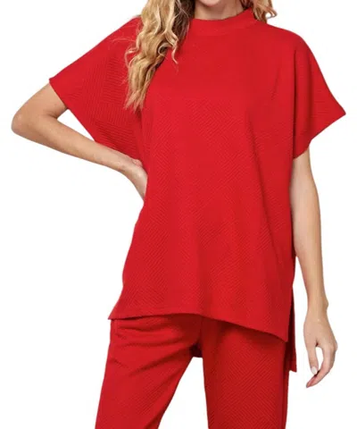 See And Be Seen Hamptons Textured Top In Red
